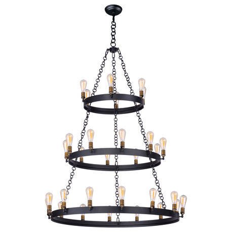 Maxim Lighting 26278BKNAB Noble 30-Light Chandelier in Black