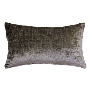 Venetian Velvet Cloud Gray Throw Pillow 17x17, with Polyfill Insert