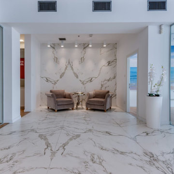 Feature Wall with Book Match Porcelain Slab Application