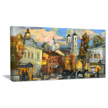 "Old City" Cityscape Canvas Print, 40"x20"