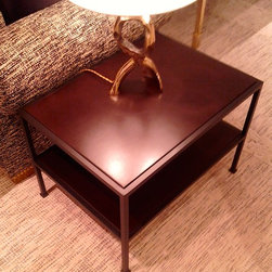 Metal & leather side table - Side Tables And End Tables