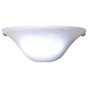Smart Solar  Frosted Marble Glass Half Moon Sconce - 3D Backplate