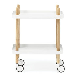White Block Mobile Side Table by Simon Legald for Normann Copenhagen - Coffee Tables