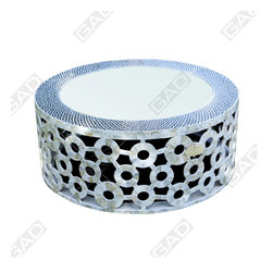 SILVERY FINISH ROUND COFFEE TABLE - Furniture