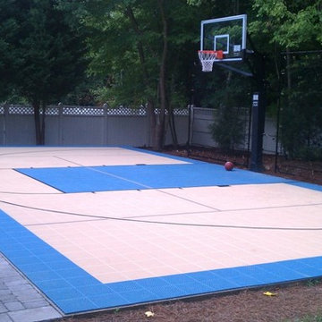 Backyard basketball/volleyball court