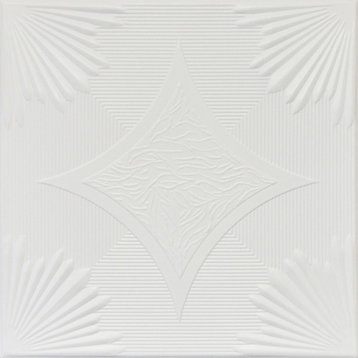 19.6"x19.6" Styrofoam Glue Up Ceiling Tiles R14 Ultra Pure White Behr Satin