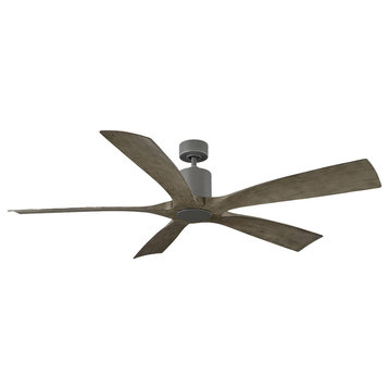 Aviator 5-Blade Ceiling Fan, Graphite/Weathered Gray