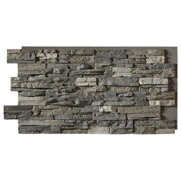 Colorado Dry Stack Faux Stone Wall Panel, Colorado Dry Stack Panel, Iced Coffee