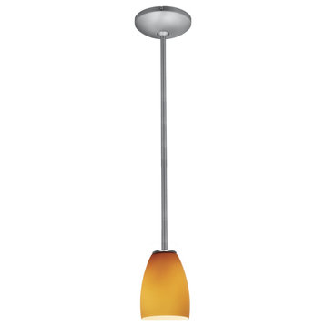 Access Lighting Sherry LED Pendant 28069-3R-BS/AMB, Brushed Steel