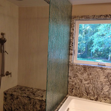 Cascading water shower wall