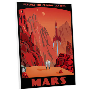 Steve Thomas "Crimson Canyons of Mars" Gallery Wrapped Canvas Wall Art