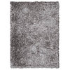 Hand Tufted Shag Polyester Area Rug Solid Gray White