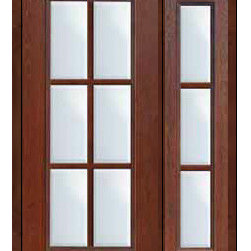 Prehung Patio Sidelite Door 80 Fiberglass 6 Lite Full Lite SDL Glass - Patio Doors