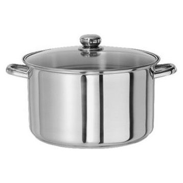 Gourmet Chef 6 Quart Stainless Steel Stock Pot with Glass Lid