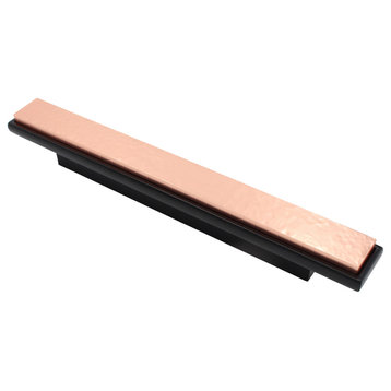 Metal Meld Planished II Pull, Matte Black With Satin Copper Inlay