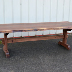 Live Edge Walnut Dining Table with Trestle Base - Dining Tables