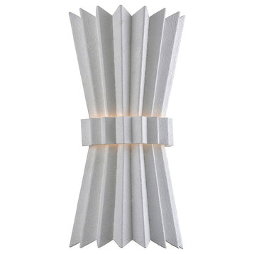 Moxy 2 Light Wall Sconce, Gesso White, 8"