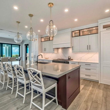 A Counter Topped with Large Quartzite Slab, Kitchen Remodeling in Los Angeles CA