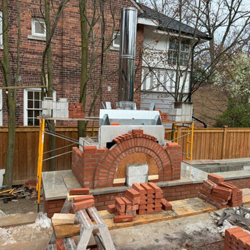 Outdoor Brick Fireplace Backyard
