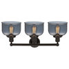 Edison Large Bell 25" Bath Vanity Light, Oil Rubbed Bronze, Plated Smoke Shade