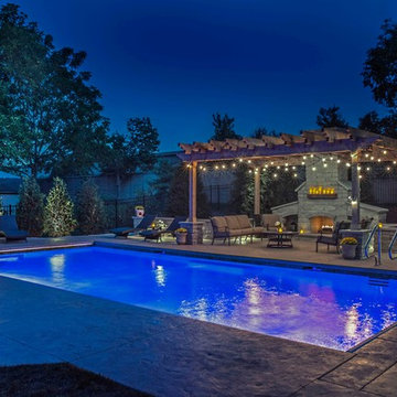 Lake Zurich, IL Swimming Pool, Pergola and Fireplace