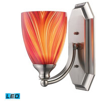 Elk Lighting Bath And Spa 1-Light Led Vanity, Polished Chrome And Multi Glass