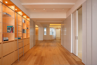 Example of a mid-sized trendy hallway design in New York