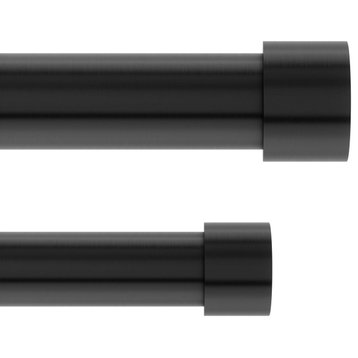 Umbra Cappa 1" Double Curtain Rod, 120-180", Brushed Black