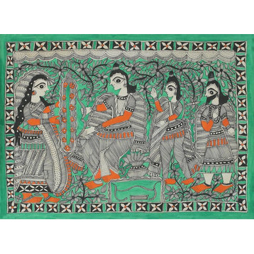 Novica Wedding Celebrations Madhubani Painting