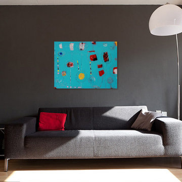 "Untitled in Blue" by Doron Noyman in a room setting- SOLD