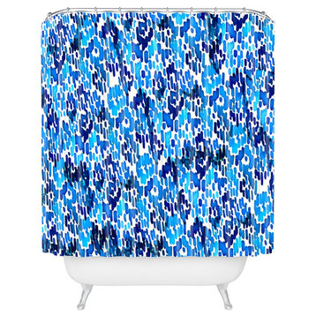 Cayenablanca Blue Ikat Shower Curtain, Standard