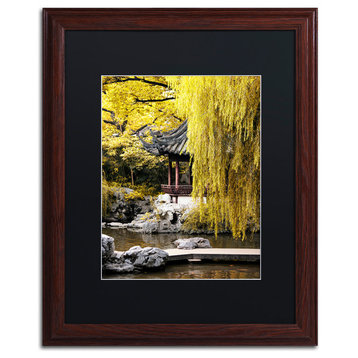 Philippe Hugonnard 'Golden Lake' Art, Wood Frame, Black Matte, 20"x16"