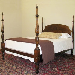 Flamed Birch Reeded Field Antique Bed - Beds