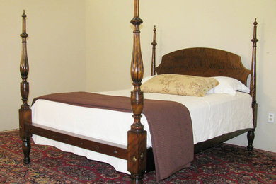 Flamed Birch Reeded Field Antique Bed