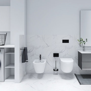 Bagno rivestito marmo