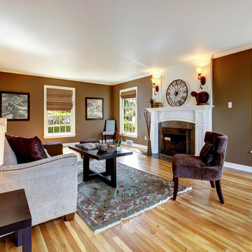 Squirrel (Privacy & Woven Bamboo) - Bamboo Roman Shades / Roll Up Blinds