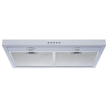 Winflo Under-Cabinet Range Hood, 301 CFM, 30", Stainless Steel, White or Black, White