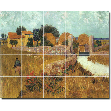 Vincent Van Gogh Country Painting Ceramic Tile Mural #358, 21.25"x17"