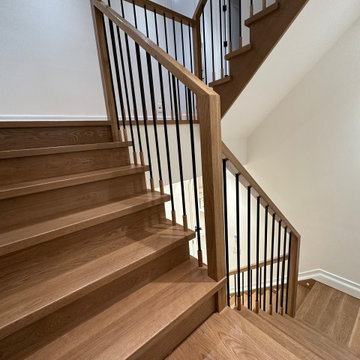 Custom Wood Staircase with Metal Balusters – Brooklyn, NY