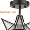 Moravian Star Semi Flush Mount Ceiling Light Fixture Black Metal Ceiling Lamp