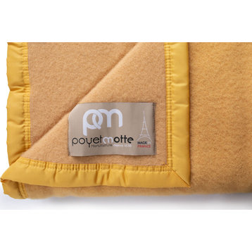 Aubisque 100% Wool Blanket, 500Gsm 33 Microns, Maize, Queen
