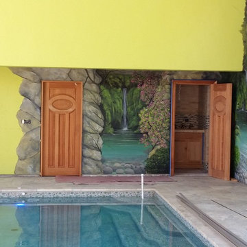 Indoor Pool Murals. Ceiling and Walls (working in)