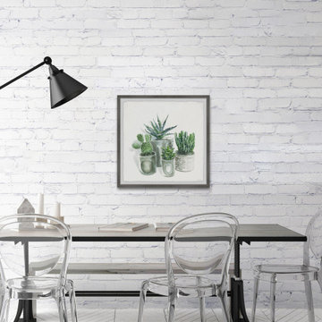 "Ceramic Gray Pots" Framed Painting Print