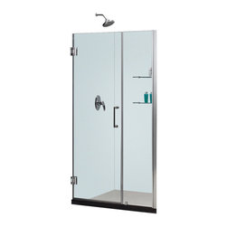 DreamLine - DreamLine Shower Door with 18" Stationary Panel and Shelves - Shower Doors