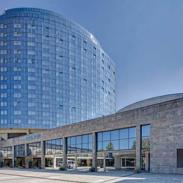 hotel maritim in ulm - naturstein glas mix fassade