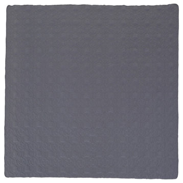 Landyn Double Bed Fabric Quilt, Gray