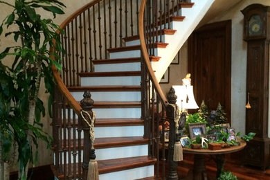 Example of a mountain style staircase design in Austin
