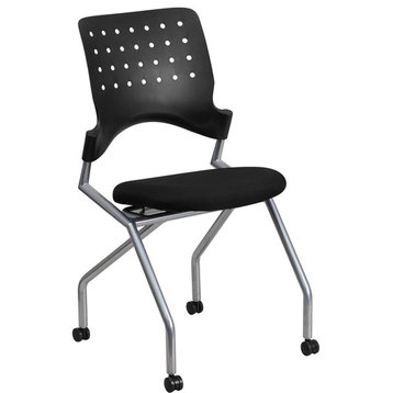 Flash Furniture Fabric Side Chair, Black, WL-A224V-GG