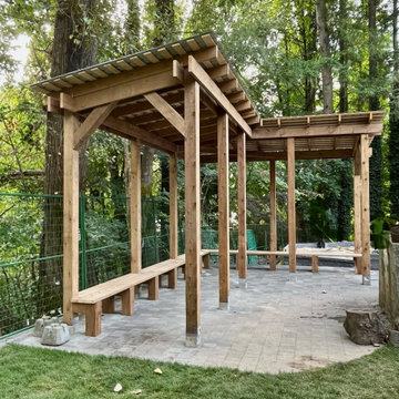 Pergola with metal roof