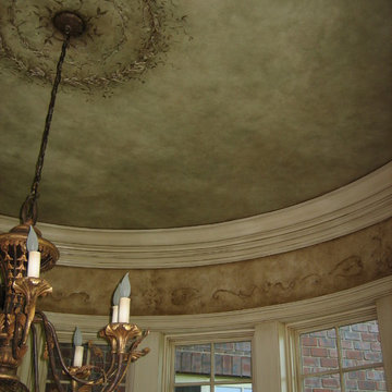 Hand plastered and hand painted ceiling medallion